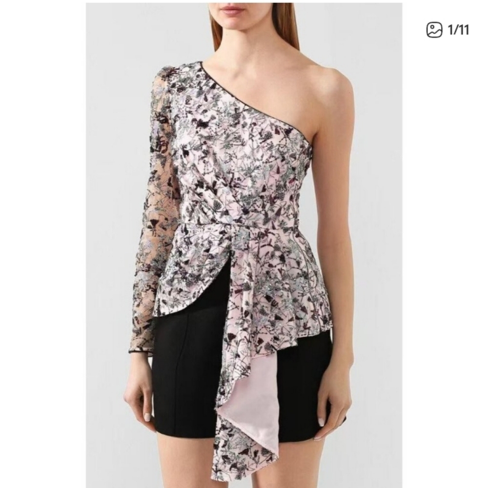 Self Portrait Constellation One Shoulder Top Size 6